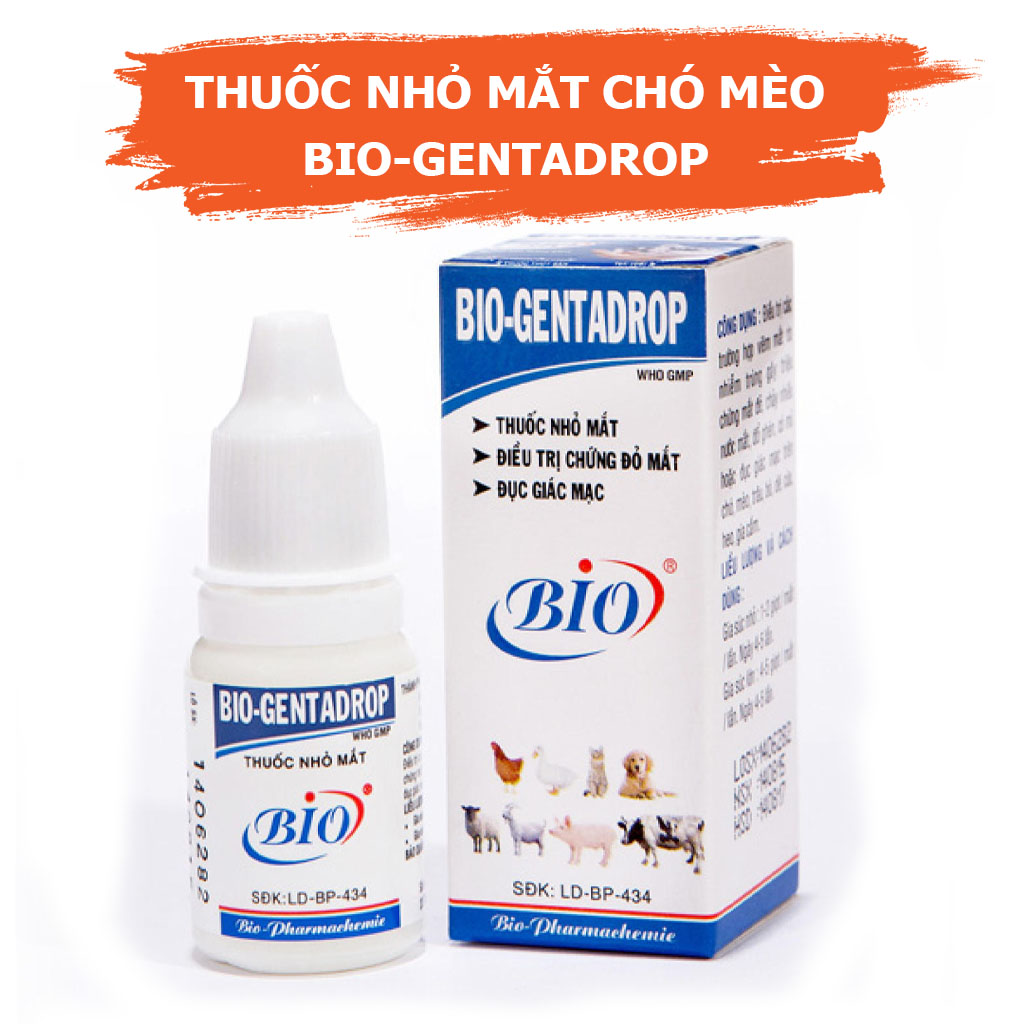 Dung Dịch Nước Nhỏ Mắt BIO GENTADROP Cho Chó Mèo Chai 10ml