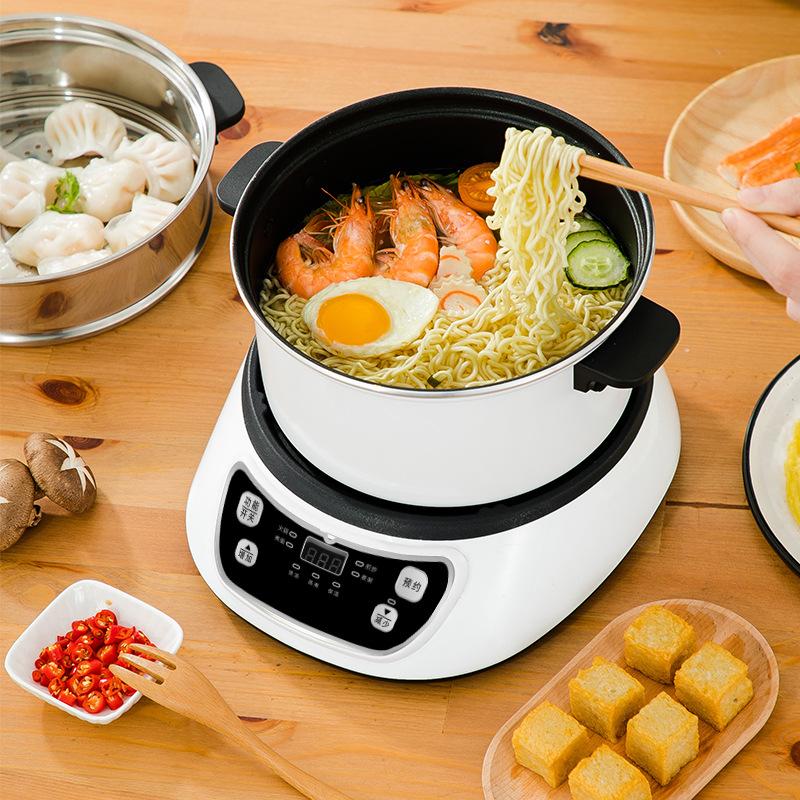 Nồi lẩu điện đặc biệt đa chức năng hộ gia đình loại chia ký túc xá sinh viên nồi điện nhỏ hấp và nấu tích hợp rửa và nấu cho 2 người