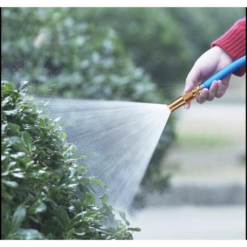 Rửa xe tưới cây Bộ dây và vòi xịt tăng áp lực nước 300% loại 25m cút đồng,nối đồng 206587