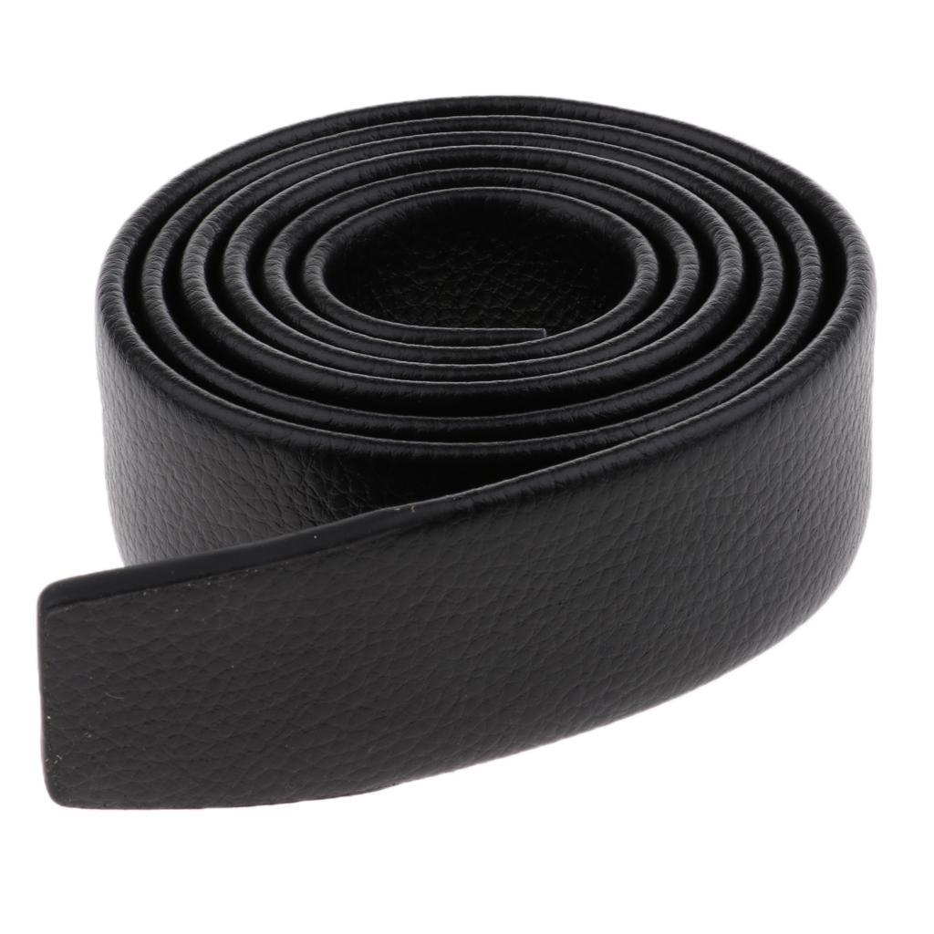 2x Fashion Waist Belt PU Leather Belt Adjustable Automatic Buckle Men Black