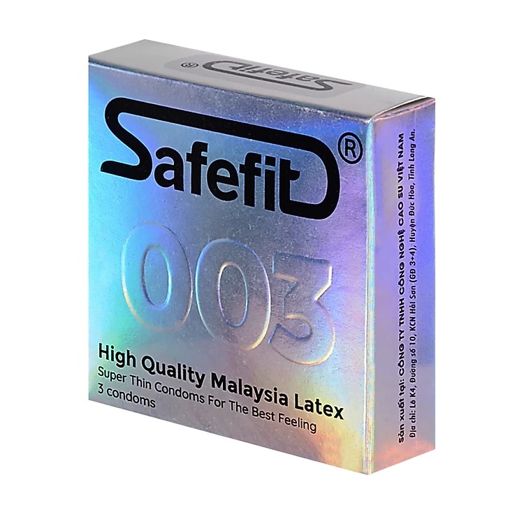 Bao cao su SafeFit 003 Siêu mỏng Hộp 3 cái