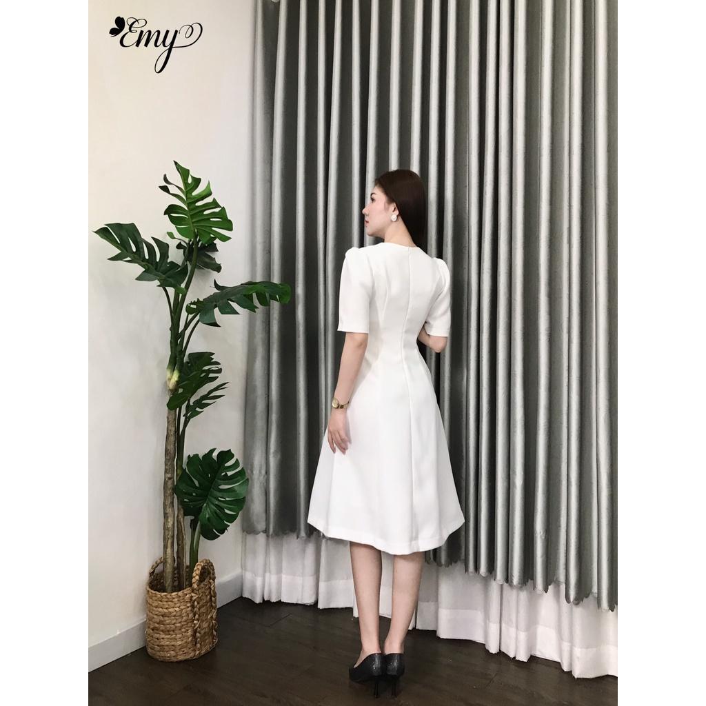 Đầm EMY EM6641 Dáng Chữ A Cổ Vest Có Túi