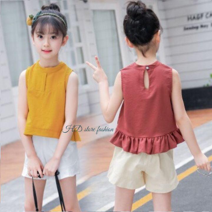 Đồ bộ cộc tay cho bé gái mặc nhà set bé gái Hàn Quốc thoáng mát mặc hè 0050