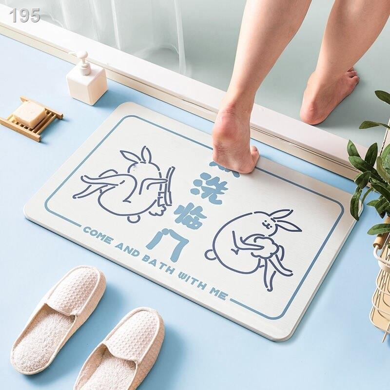 Phim hoạt hình thảm trải sàn phòng tắm tảo cát cửa chống trượt thấm nước bán nguyệt khử trùng