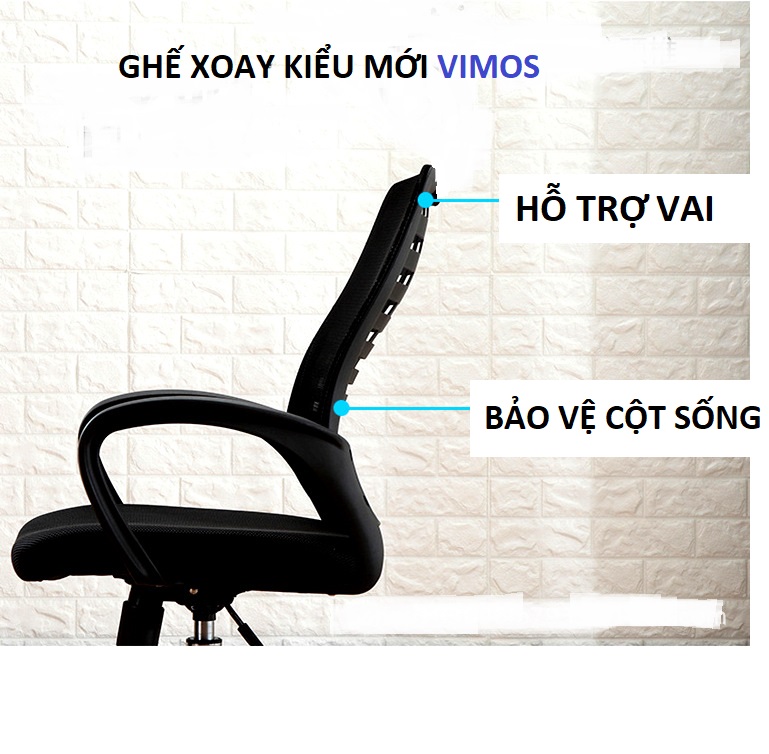 Ghế xoay, ghế văn phòng, ghế ngồi học lưng lưới kiểu mới VIMOS