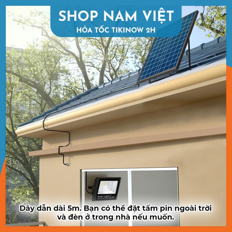 Đèn Pha Led Chiếu Sáng Ngoài Trời Năng Lượng Mặt Trời, Chống Nước IP67, Led Siêu Sáng