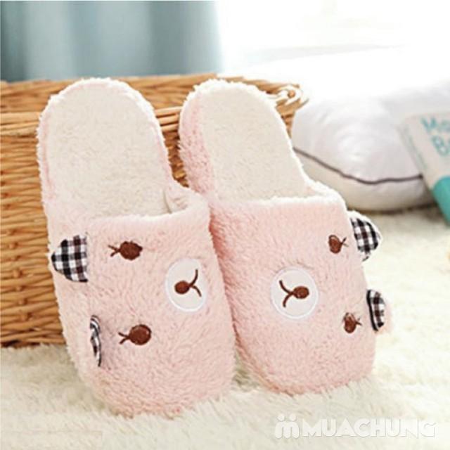 Dép bông đi trong nhà hình gấu Màu hồng 02