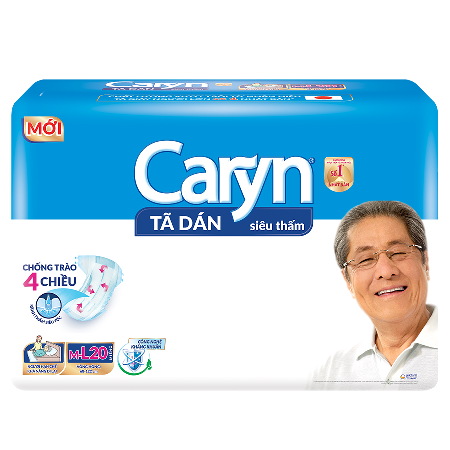 Tã Dán Siêu Thấm Caryn Gói Siêu Lớn M-L20