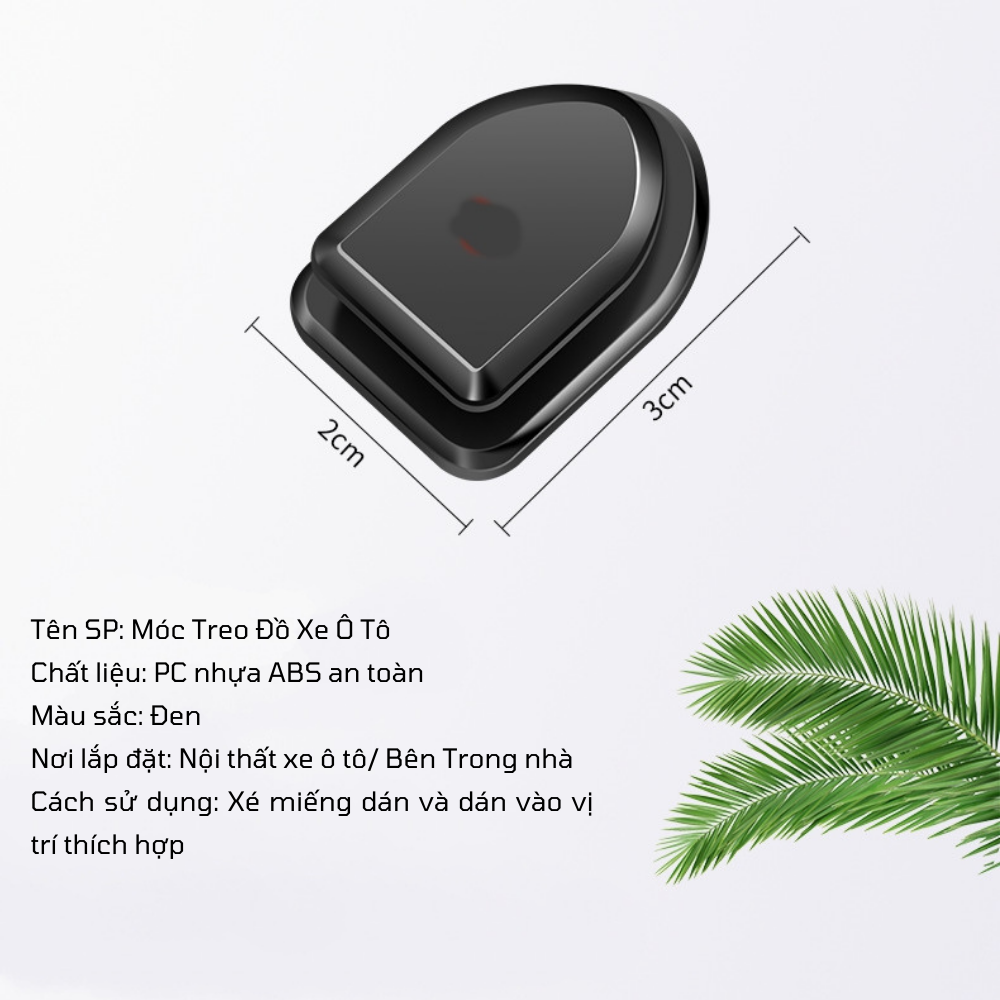 Combo 2 Móc Dán Treo Đồ Xe Hơi, Ô Tô - Dính Siêu Chắc - Nhựa ABS Siêu Bền - Treo Cáp Sạc, Chìa Khóa, Túi Xách