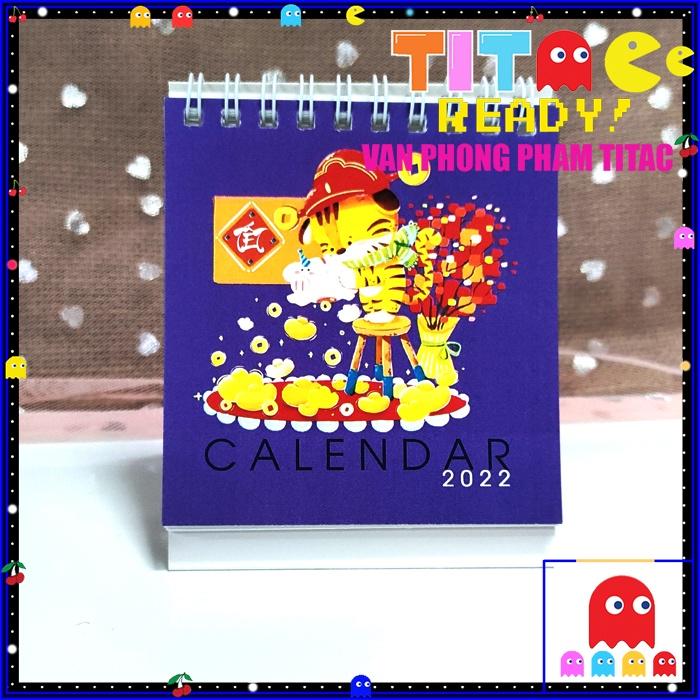 Lịch để bàn mini, lịch bỏ túi (pocket calendar) - Lịch Việt Nam 2022 có ngày âm lịch năm con hổ