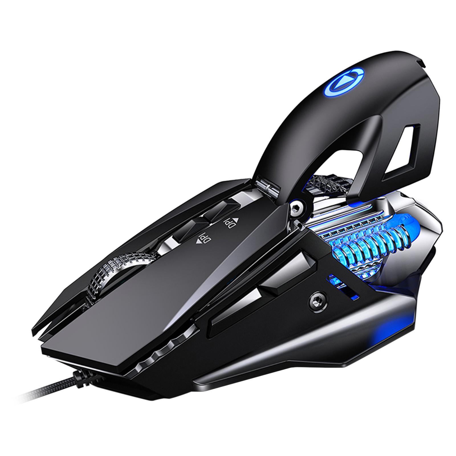 Mechanical Gaming Mouse Wired Adjustable DPI up to 7200 Dynamic Lighting Full Keys 7 Buttons Optical Mouse for PC Notebook Ergonomic Mice