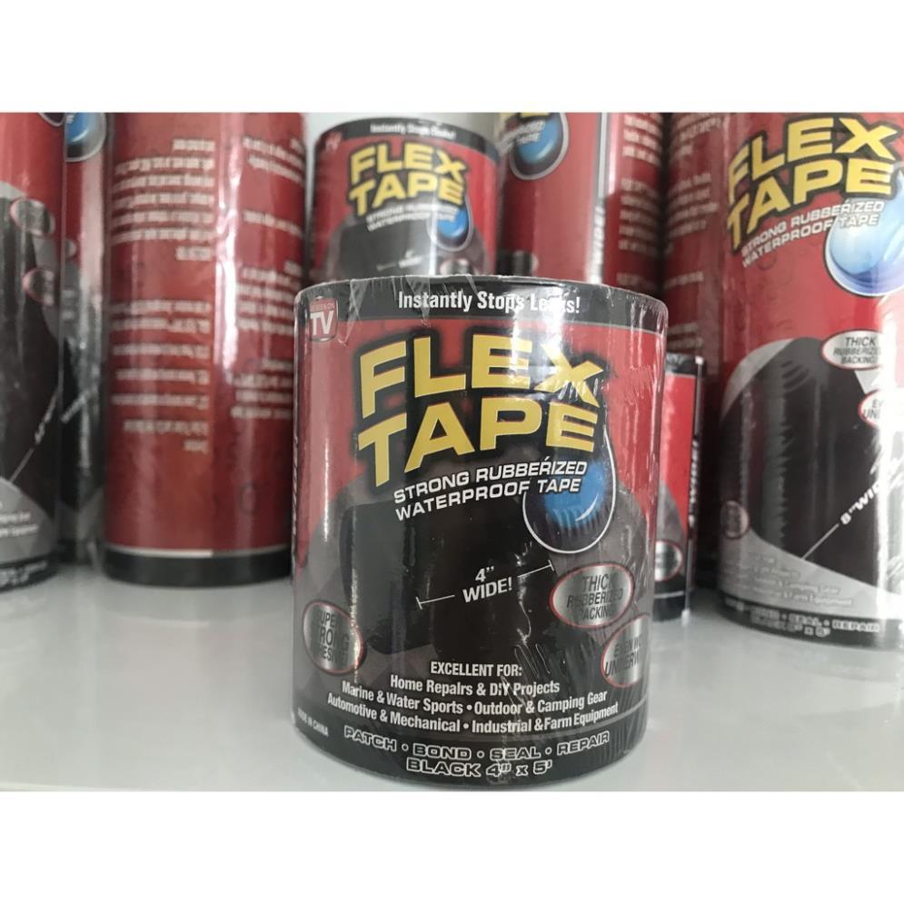 Dài 1.52m+ rộng 10cm - Băng keo FLEX TAPE dán vá màng bạt HDPE, dán mái tôn, vật liệu gia dụng, chống thấm nước