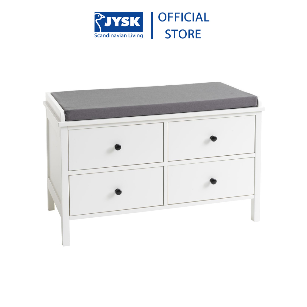 Ghế băng JYSK Terpet 4 ngăn kéo gỗ công nghiệp trắng R81xS40xC52cm