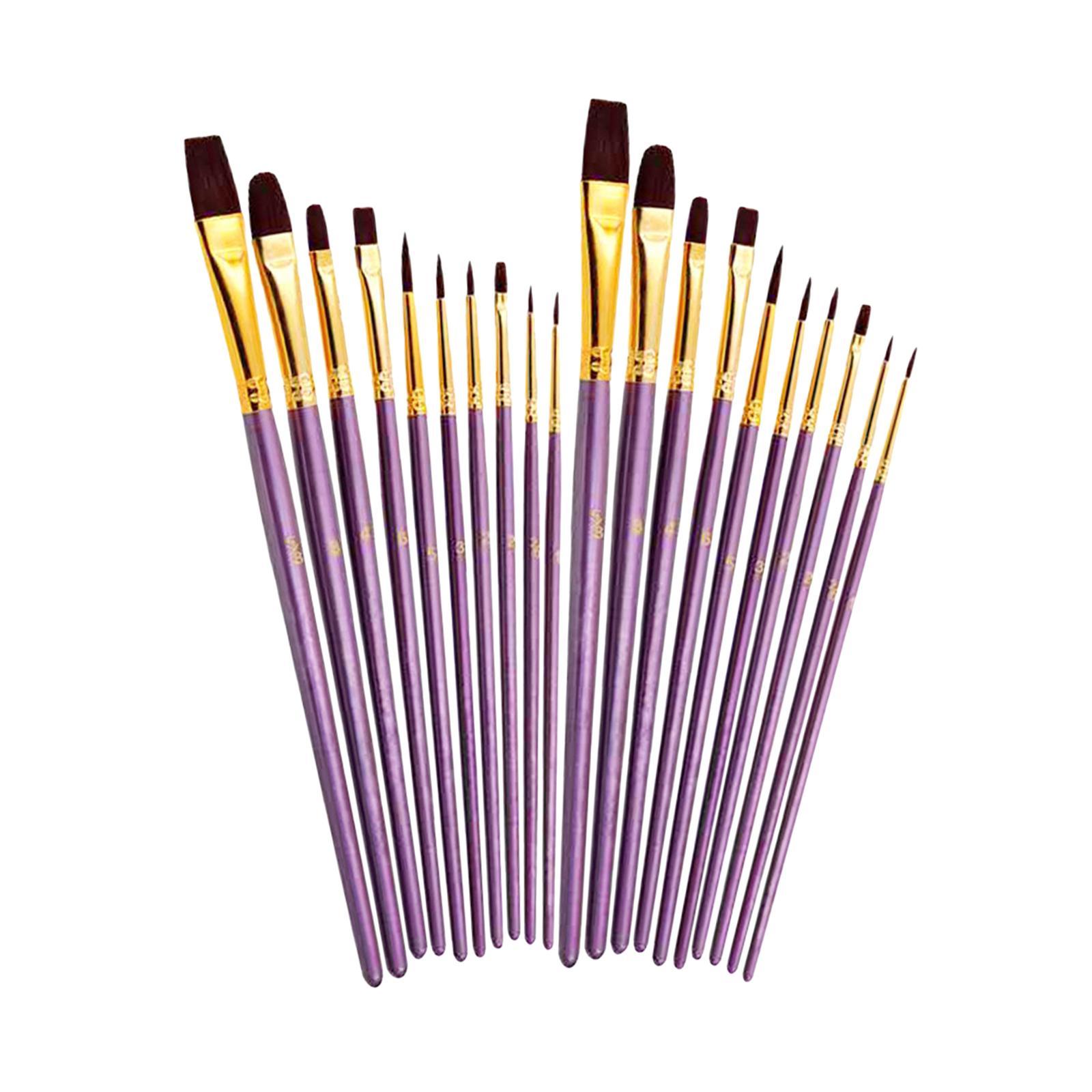 20x Paint Brush Pen Set Paintbrush Portable Professional Nylon Hair Flat Watercolor Oil Painting Brush Pen for Oil Body Face Painting Adults