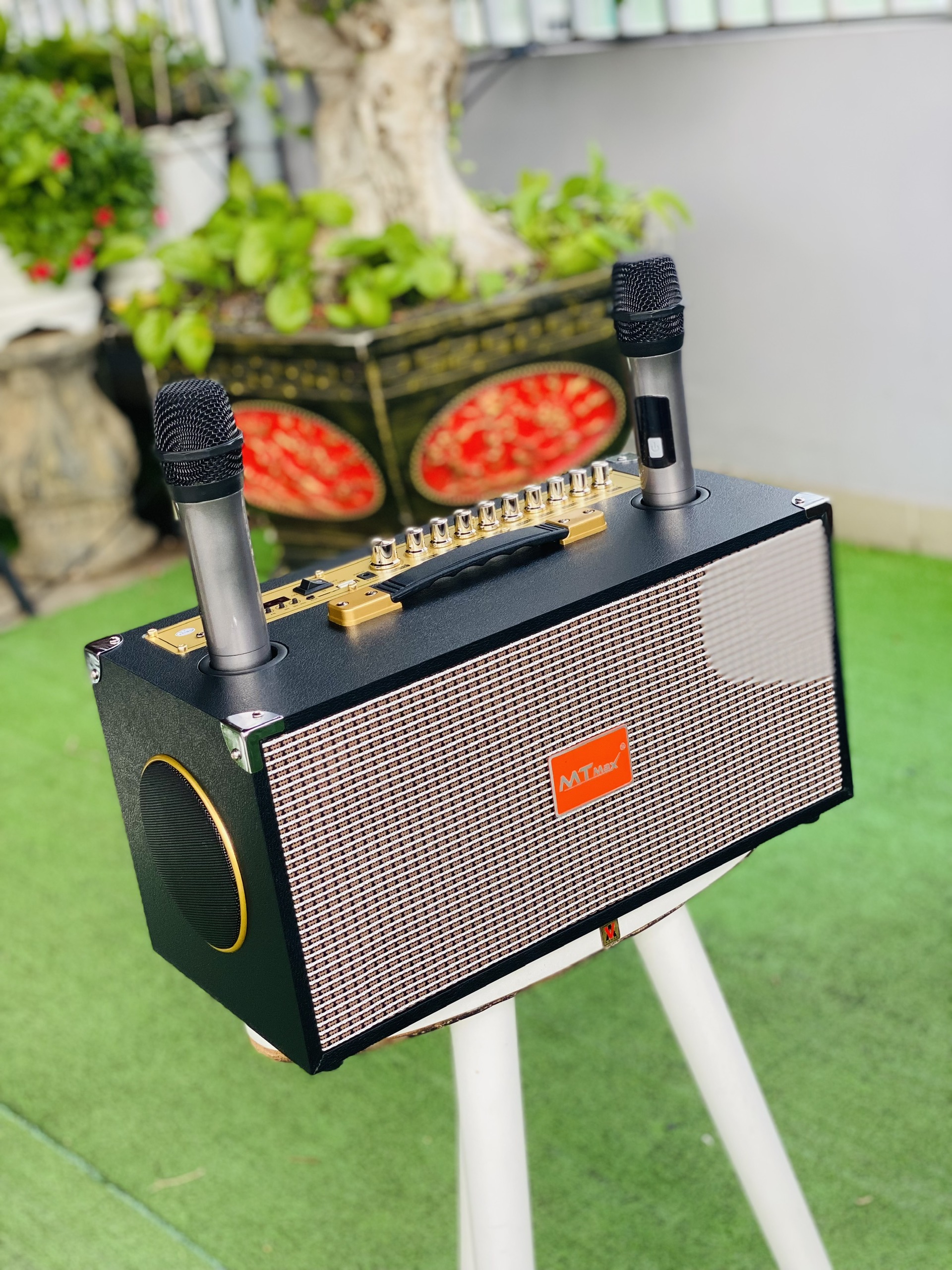 Loa Xách Tay Karaoke Nghe Nhạc K1 ProMax – Bass Đôi 15cm, Công Suất 200W, 6 Đường Tiếng, Kèm Micro Hát Hay Hàng Nhập Khẩu
