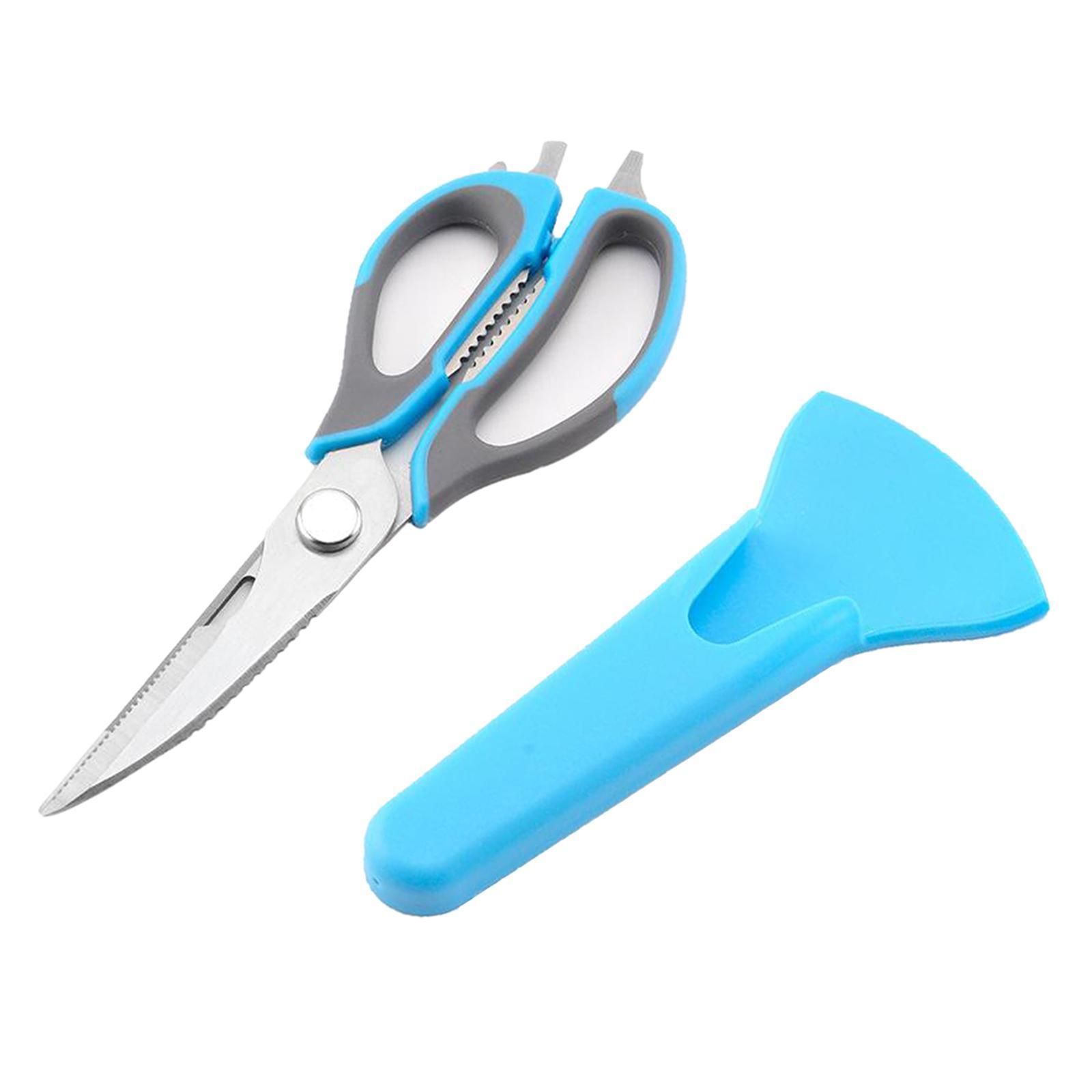 Kitchen Scissors Knife For Fish Chicken Bone Vegetables Cutter Shears Blue