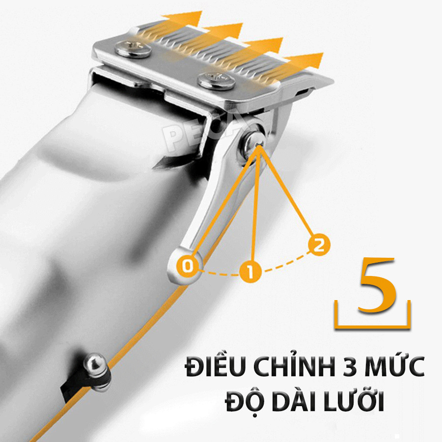 Tông đơ cắt tóc chuyên nghiệp KEMEI KM-1955 màn hình LCD hiển thị sử dụng sạc USB tiện lợi toàn thân hợp kim cao cấp công suất mạnh mẽ Tặng kèm áo choàng cắt tóc, kéo, lược cắt tóc  chuyên dụng cắt tóc trẻ em, người lớn, tiệm tóc barber, salon