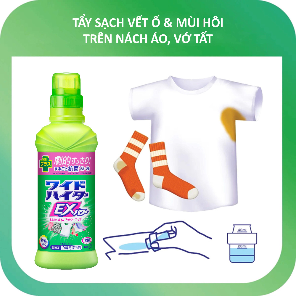 Nước Tẩy Quần Áo Wide Haiter EX Power Dành Cho Vải Màu Chai 600ml