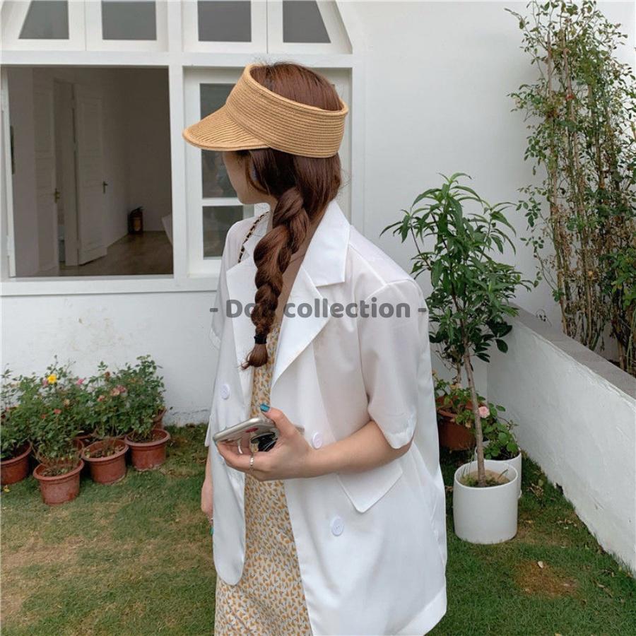Áo Blazer Tay Ngắn Dáng Rộng Trơn Phong Cách Hàn Quốc - Mã TA012