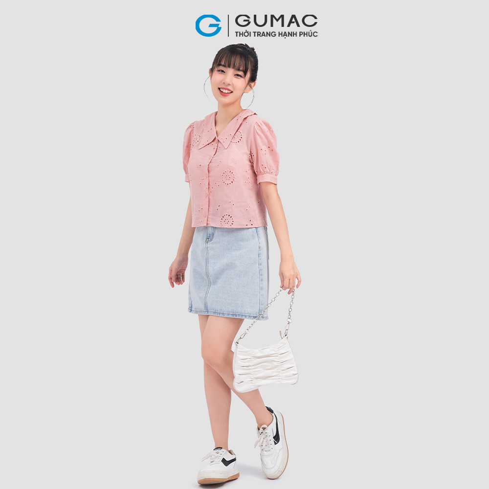 Áo kiểu GUMAC AC11020 cổ sen vuông trẻ trung