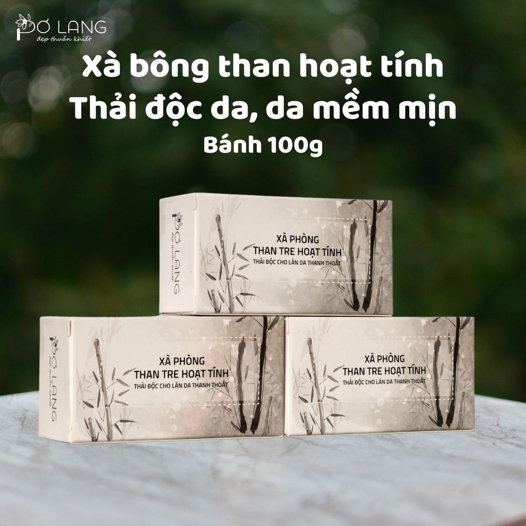 Xà Phòng Than Hoạt Tính Pơ Lang Làm Sạch Sâu Thải Độc Thanh Lọc Da Bánh 100gr