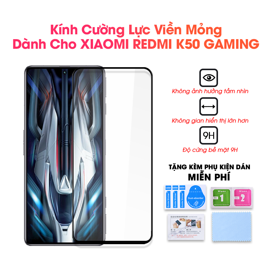 Cường lực Viền Mỏng Dành Cho Xiaomi Redmi K50 Gaming KHÔNG LẤN MÀN- Handtown- Hàng chính hãng