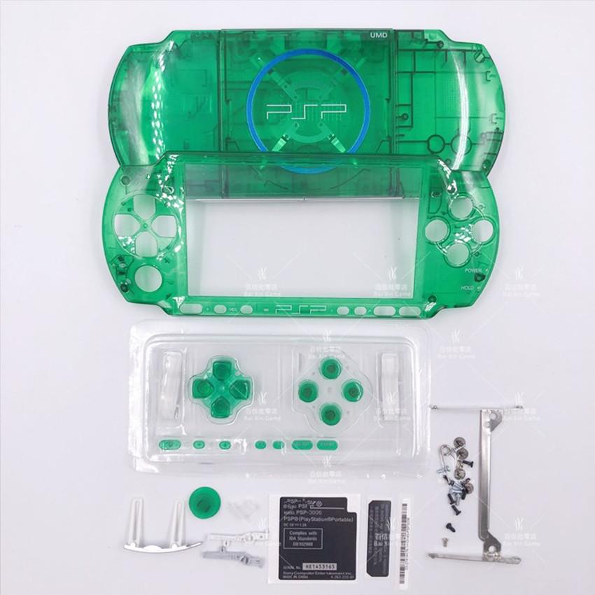 Miễn phí vận chuyển Pha Lê Màu Sắc Cho PSP3000 PSP 3000 3004 Tay Cầm Chơi Game Vỏ Thay Thế Toàn Bộ Vỏ Vỏ Có Bộ Nút Màu sắc: hồng trong