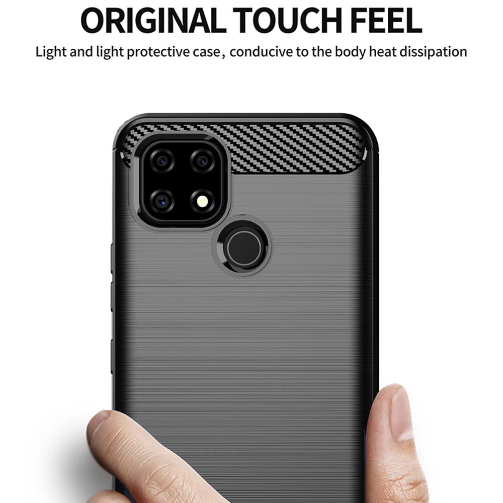 Ốp lưng cho Realme C21Y C25Y C20 C11 2021 ốp silicone mềm Carbone phay xước chống sốc chống vân tay