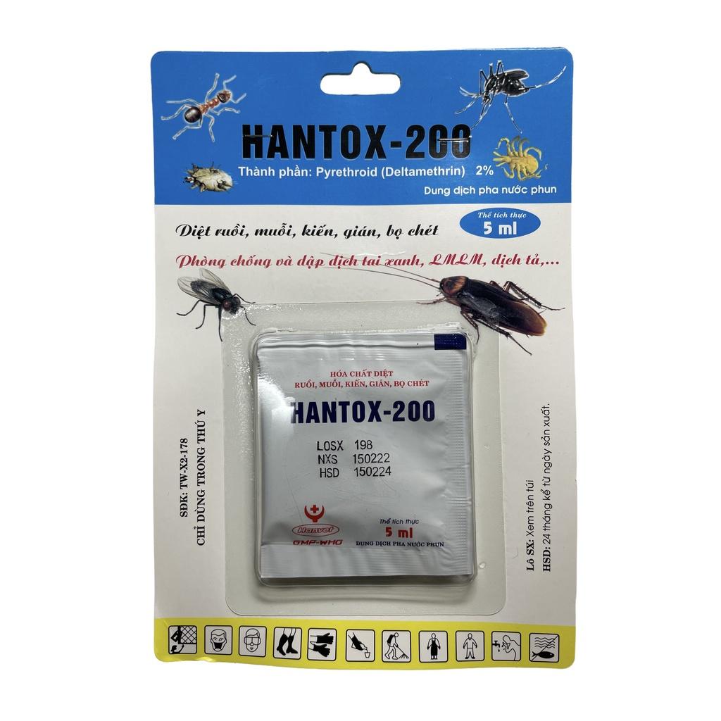 HANTOX-200 5ML Trừ Ve Ghẻ Mạt Dĩn Ruồi Hiệu Qủa, Thuốc Diệt Côn Trùng Hiệu Qủa Kéo Dài