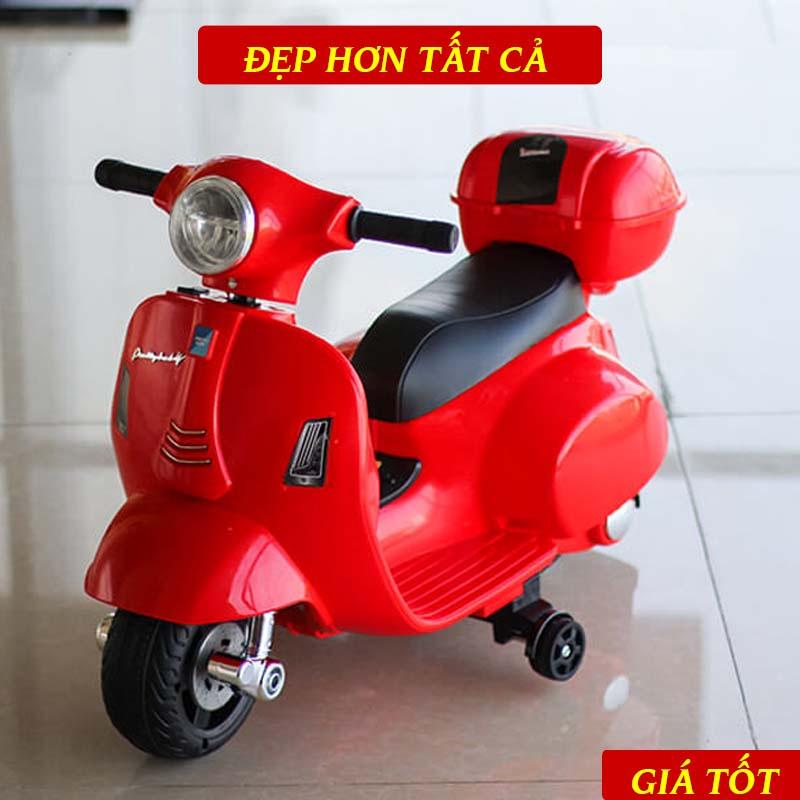 Xe Máy Điện Đồ Chơi Vespa Loại Nhỏ Cho Bé 2 Tuổi Trở Lên Cực Dễ Thương, Bảo Hành 12 Tháng