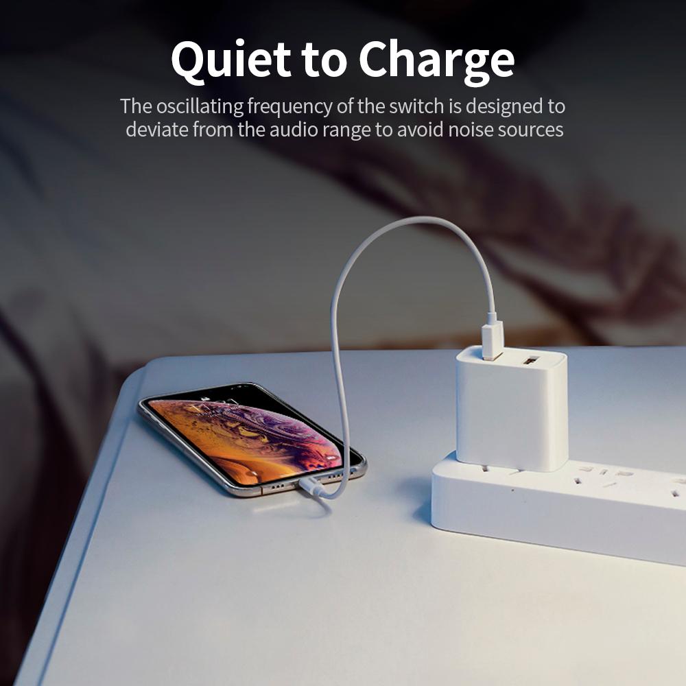 Bộ chuyển đổi di động WLX-i8 2 cổng USB + Bộ sạc Type-C 65W PD + QC3.0 Sạc nhanh cho máy tính bảng / điện thoại