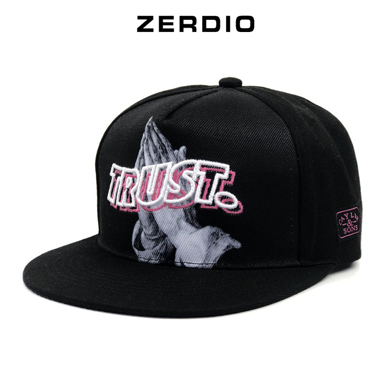 Mũ lưỡi trai hiphop, Nón snapback nam nữ Trust mã SN40 màu đen phong cách cá tính