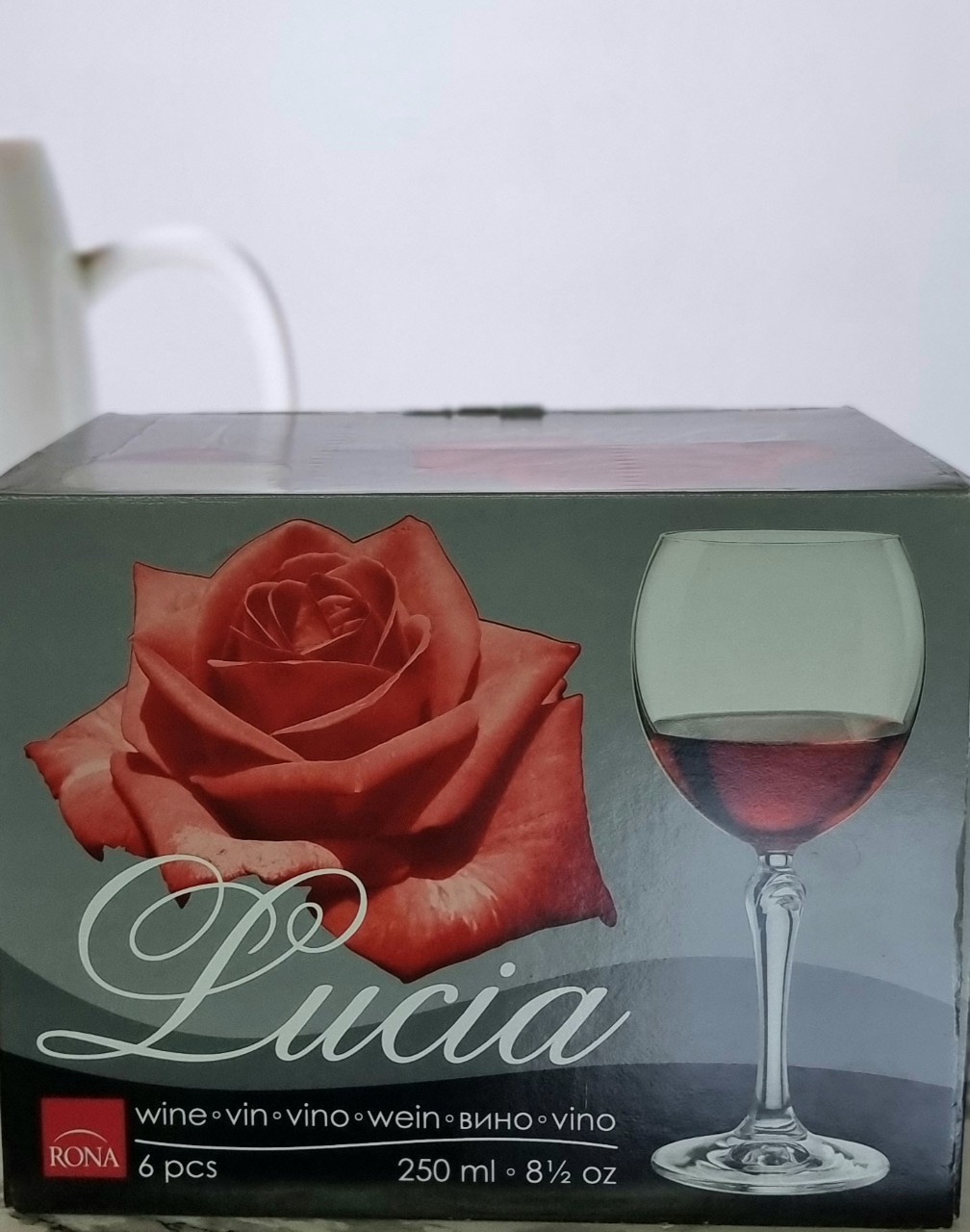 Bộ 6 ly pha lê uống rượu vang 250 ml Tiệp Khắc