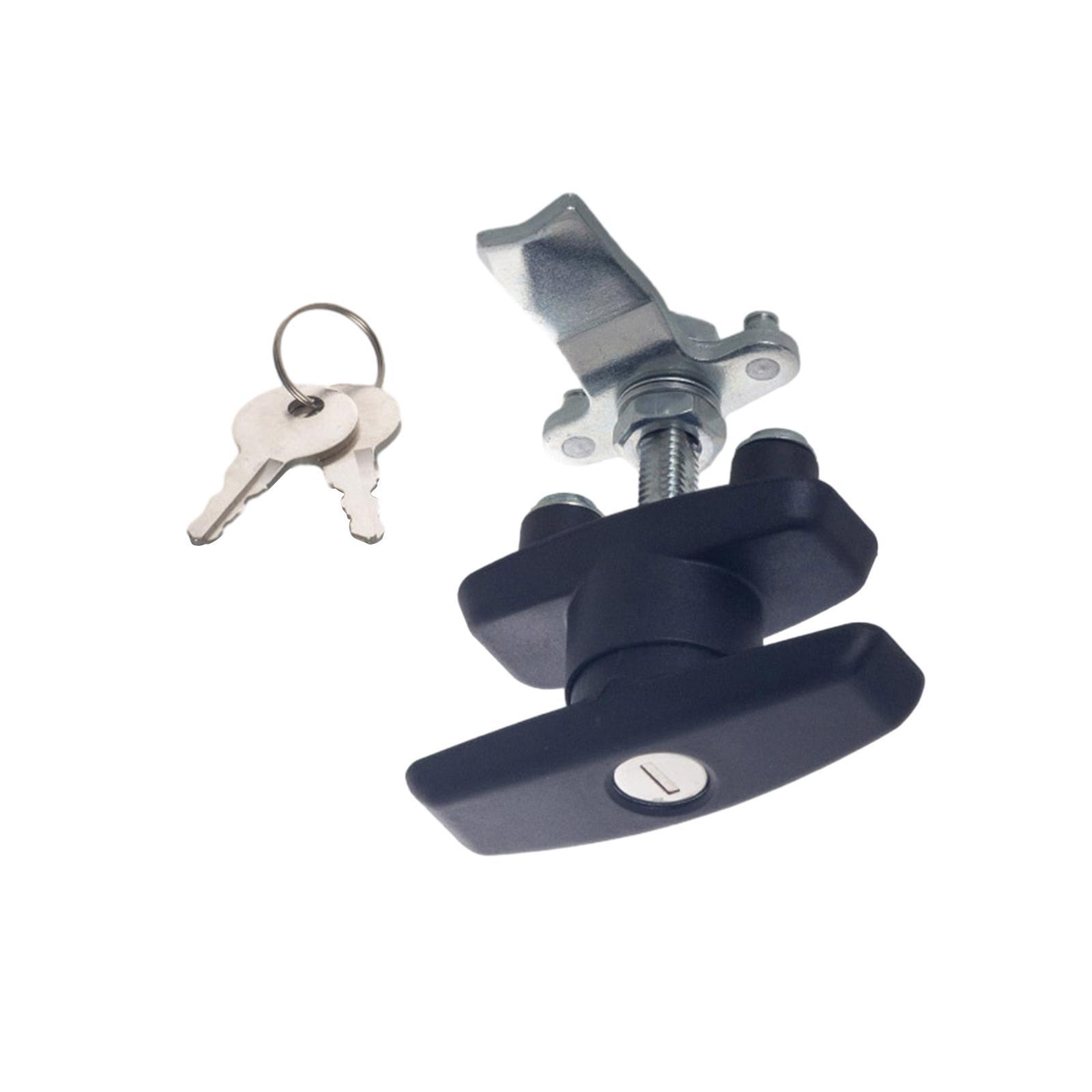 T Handle Door Lock Latch, Shed Door Lock with Keys, Heavy Duty Locking Latch for Trailer, Tool Case, Distribution Box