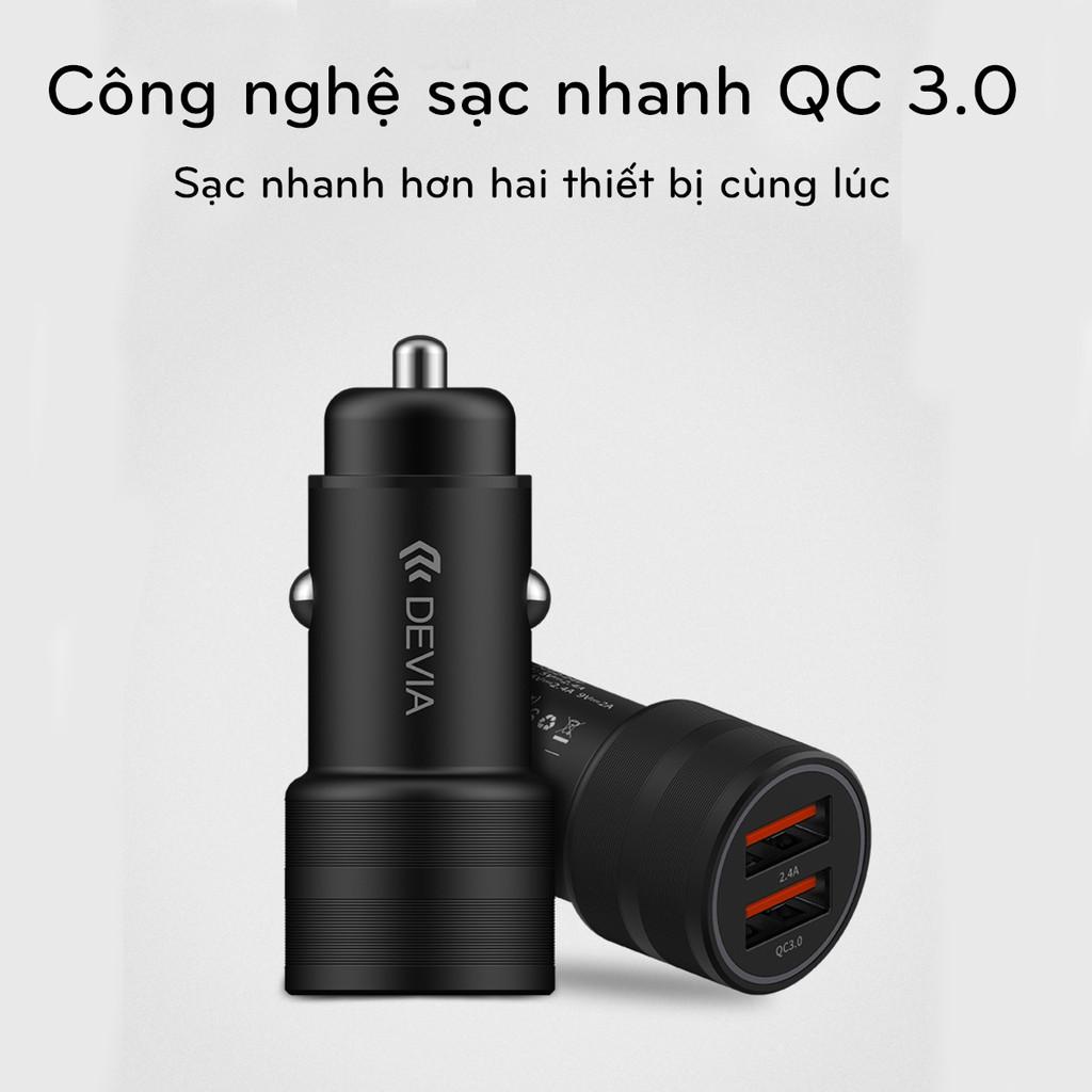 Sạc trên xe hơi Devia Traveller hỗ trợ sạc nhanh Q.C 3.0- Hàng chính hãng