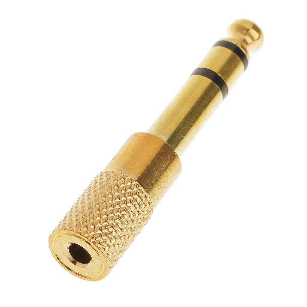 Gold-plated 6.35mm 6.3mm 1/4" Male Plug to 3.5mm 1/8 Female Jack Headphone Stereo Audio Adapter Converter Connector