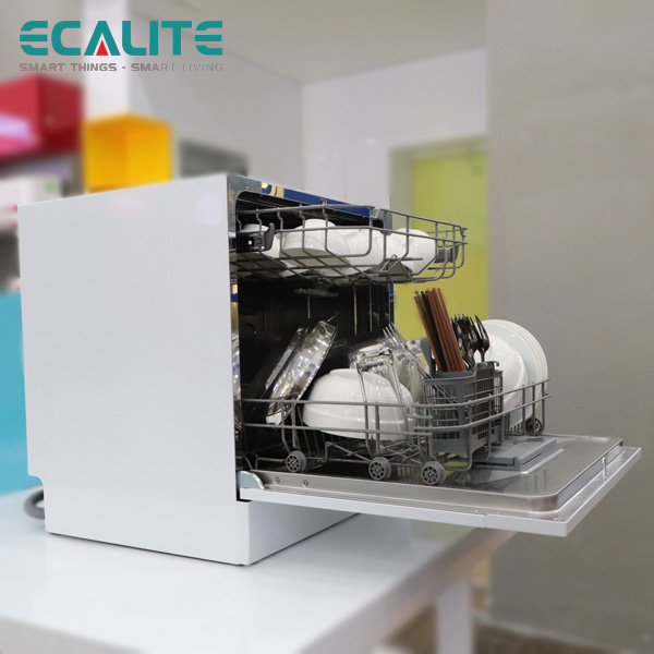 Máy Rửa Chén Ecalite EDW-SMS6080WH - 8 Bộ - 6 Chương Trình Rửa - Hàng Chính Hãng