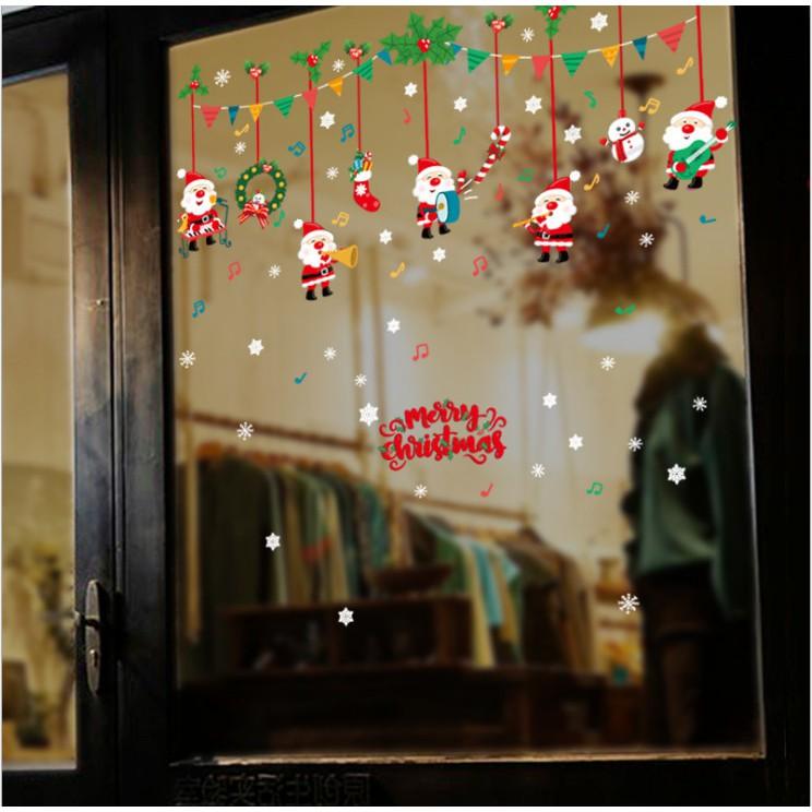 Decal trang trí noel dàn hợp ca chúc mừng giáng sinh
