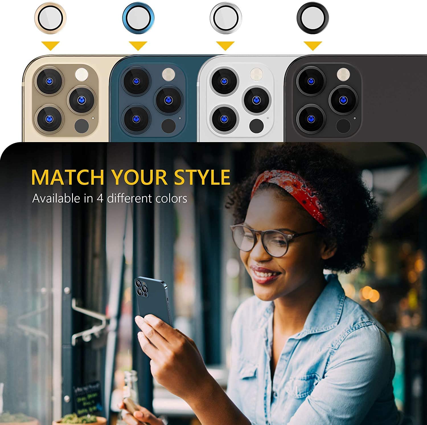Bộ miếng dán kính cường lực bảo vệ Camera iPhone 13 Pro Max hiệu Wiwu Guard Lens Ring mang  lại khả năng chụp hình sắc nét full HD (độ cứng 9H, chống trầy, chống chụi &amp; vân tay, bảo vệ toàn diện) - hàng nhập khẩu