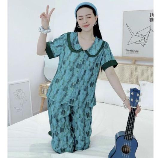 Bộ Pijama Cộc Tay Lụa Mango Tô Châu Cao Cấp Chất Mát Dày Bền Chắc