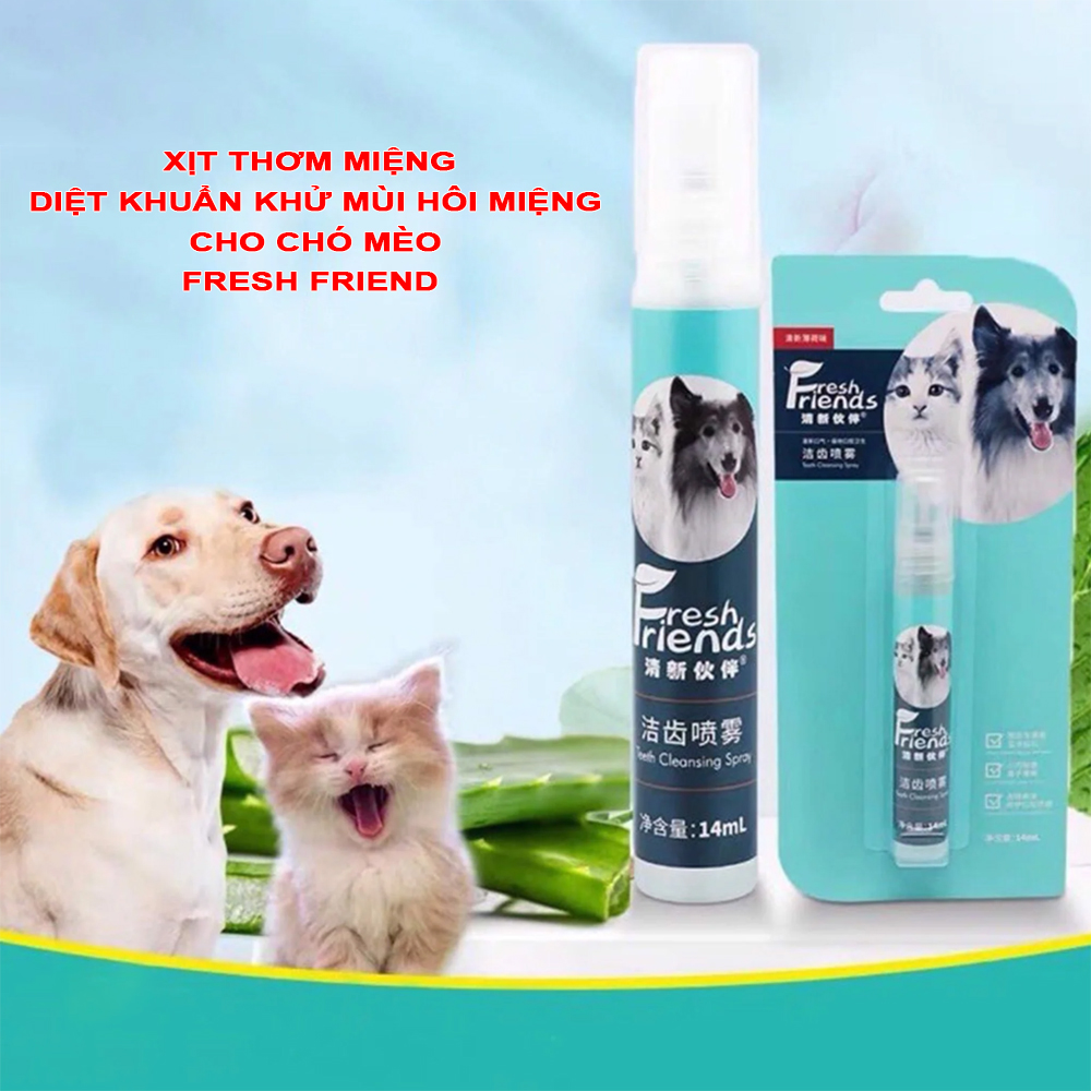 Xịt Thơm Miệng Diệt Khuẩn Khử Mùi Hôi Miệng Cho Chó Mèo Fresh Friend 14ml - YonaPetshop