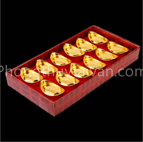 Thỏi vàng hộp 12 nén đặc CÓ CHỮ chiêu lộc
