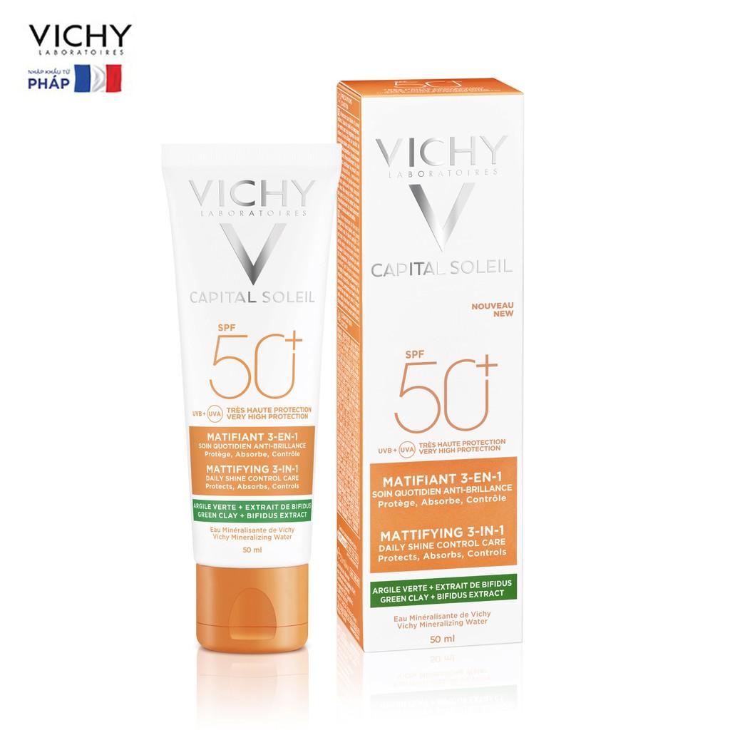 Vichy Kem Chống Nắng Kiềm Dầu Spf50+ Capital Soleil Mattifying 3in1 50ml