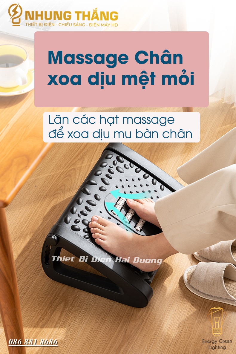 Ghế Kê Chân Văn Phòng CÔNG THÁI HỌC SK-430 Mát Xa - Ghế Gác Chân Văn Phòng Chống Đau Mỏi Toàn Thân - Có Video