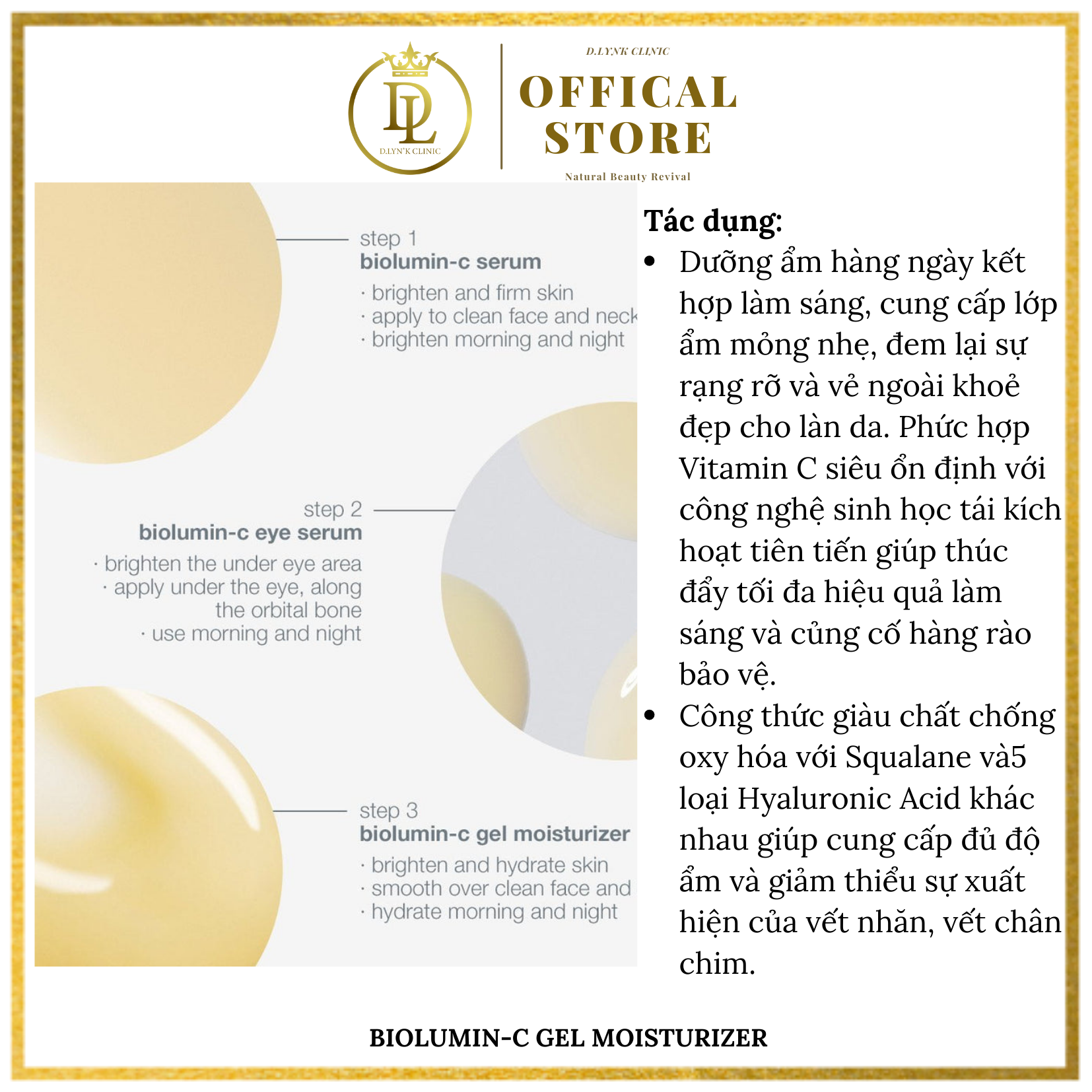 Tinh chất giảm thâm, ngăn ngừa mụn và sáng đều màu da Dermalogica BIOLUMIN-C GEL MOISTURIZER 50ml