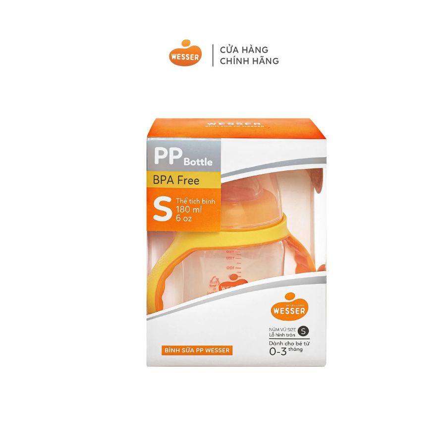 Bình sữa cổ rộng PP Wesser 180ml/260ml