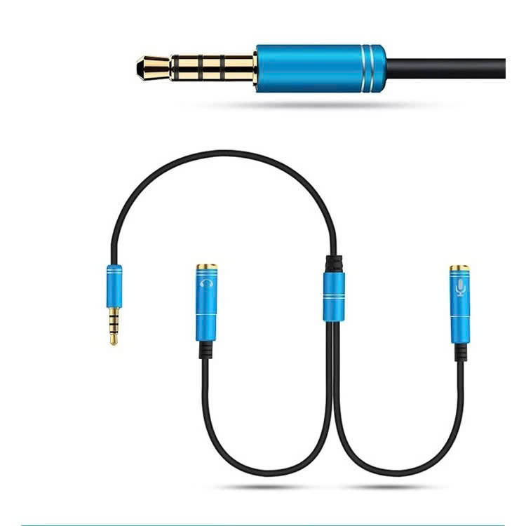 Cáp chia Audio 3.5mm ra mic và loa (Màu Giao Ngẫu Nhiên) - Hàng Chính Hãng