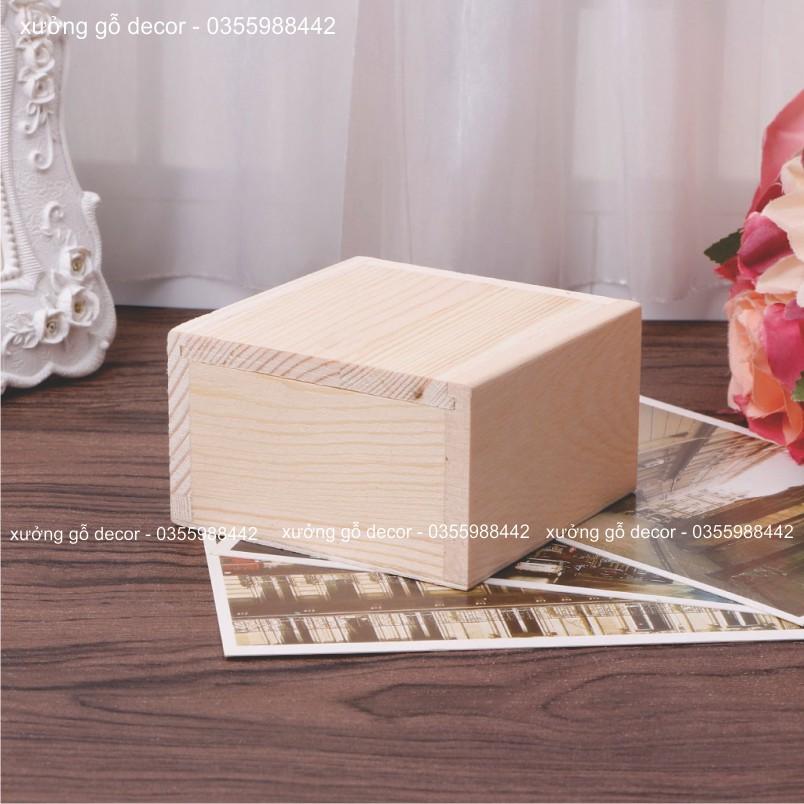 Hộp Gỗ Đựng Đồ Nắp Trượt Nhẫn Và Trang Sức Xinh Xắn Nhiều Kích Thước