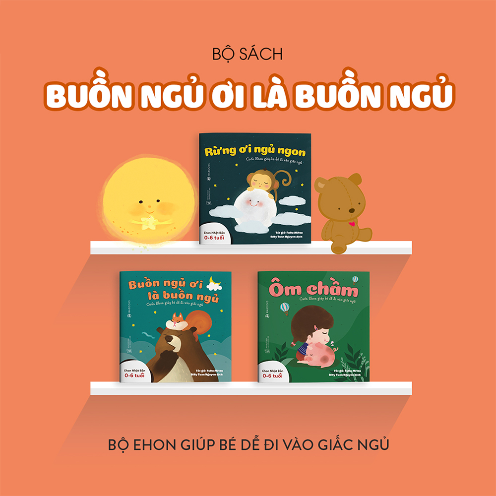 Combo 3 cuốn truyện tranh Ehon Nhật Bản - Ehon Buồn ngủ - Dành cho trẻ 0-4 tuổi