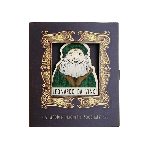 Bookmark gỗ nam châm Leonardo da Vinci